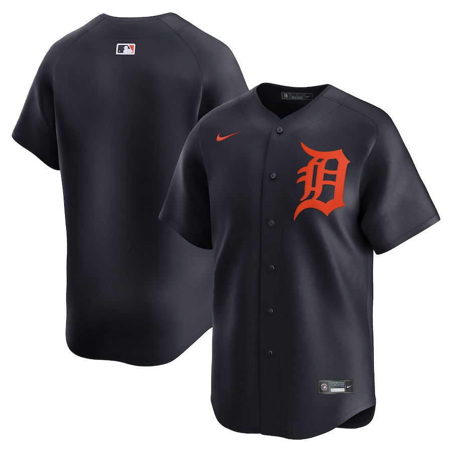 Men Detroit Tigers Blank Nike Navy Alternate Limited MLB Jersey-0